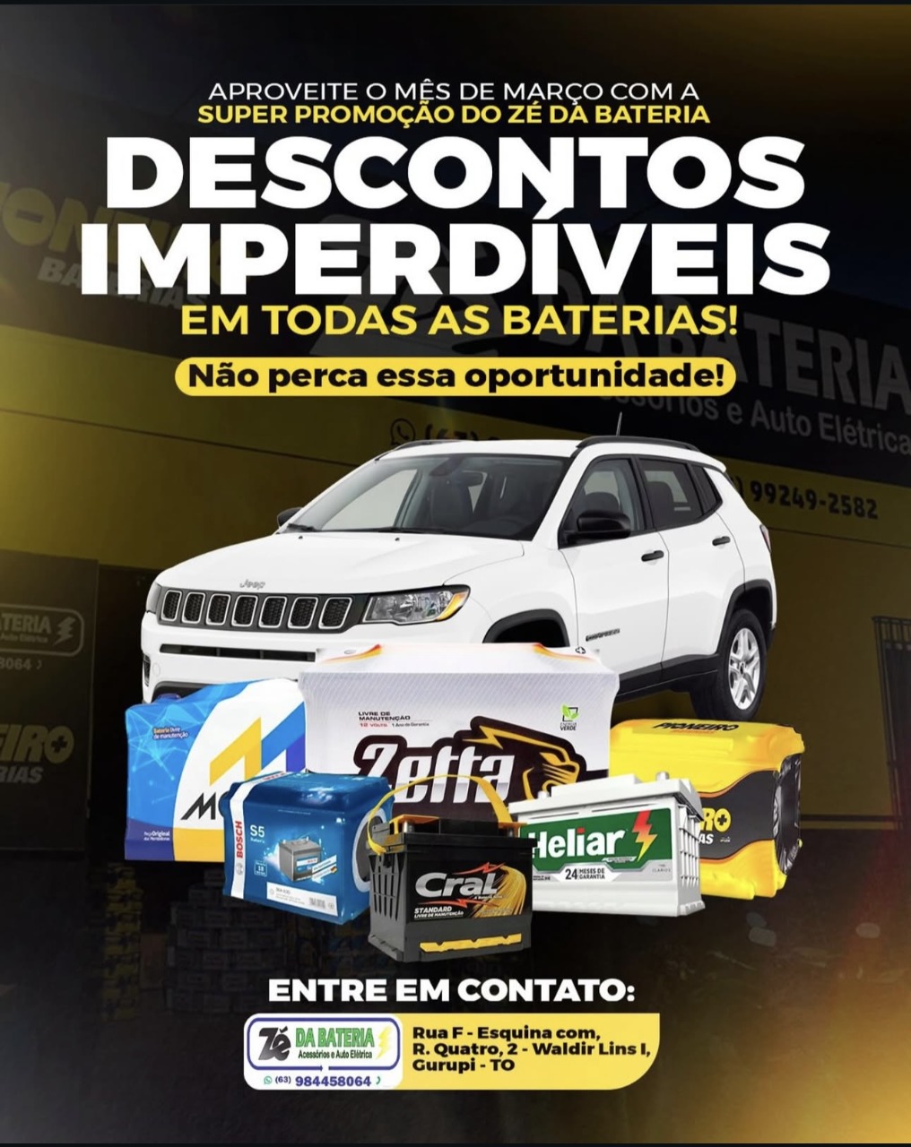 Baterias em promoção na Zé da Bateria
